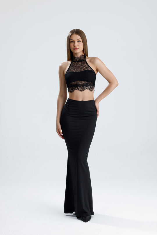 Routines Lace Two Piece Skirt Set - Black 2547 - ROUTINES