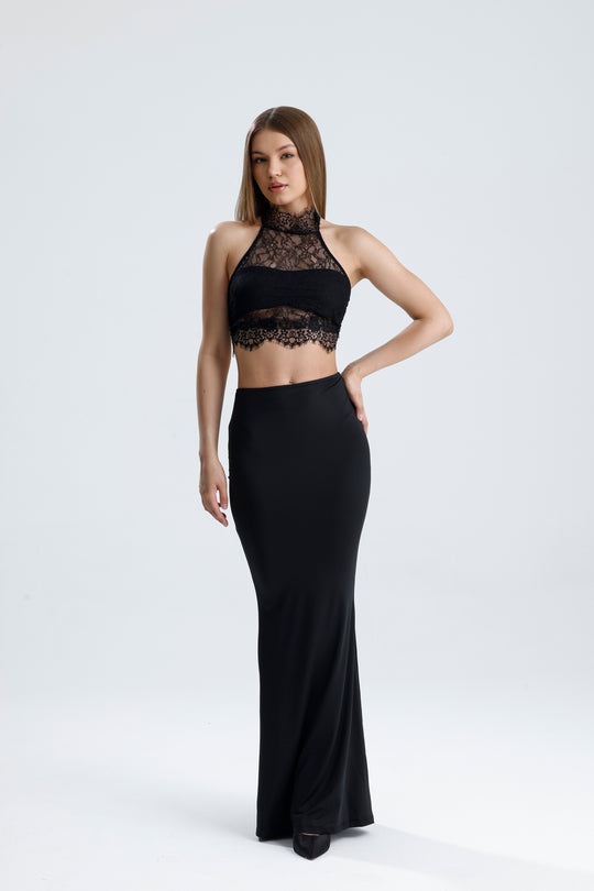 Routines Lace Two Piece Skirt Set - Black 2547 - ROUTINES