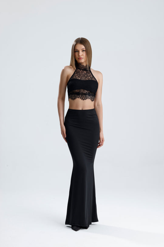 Routines Lace Two Piece Skirt Set - Black 2547 - ROUTINES