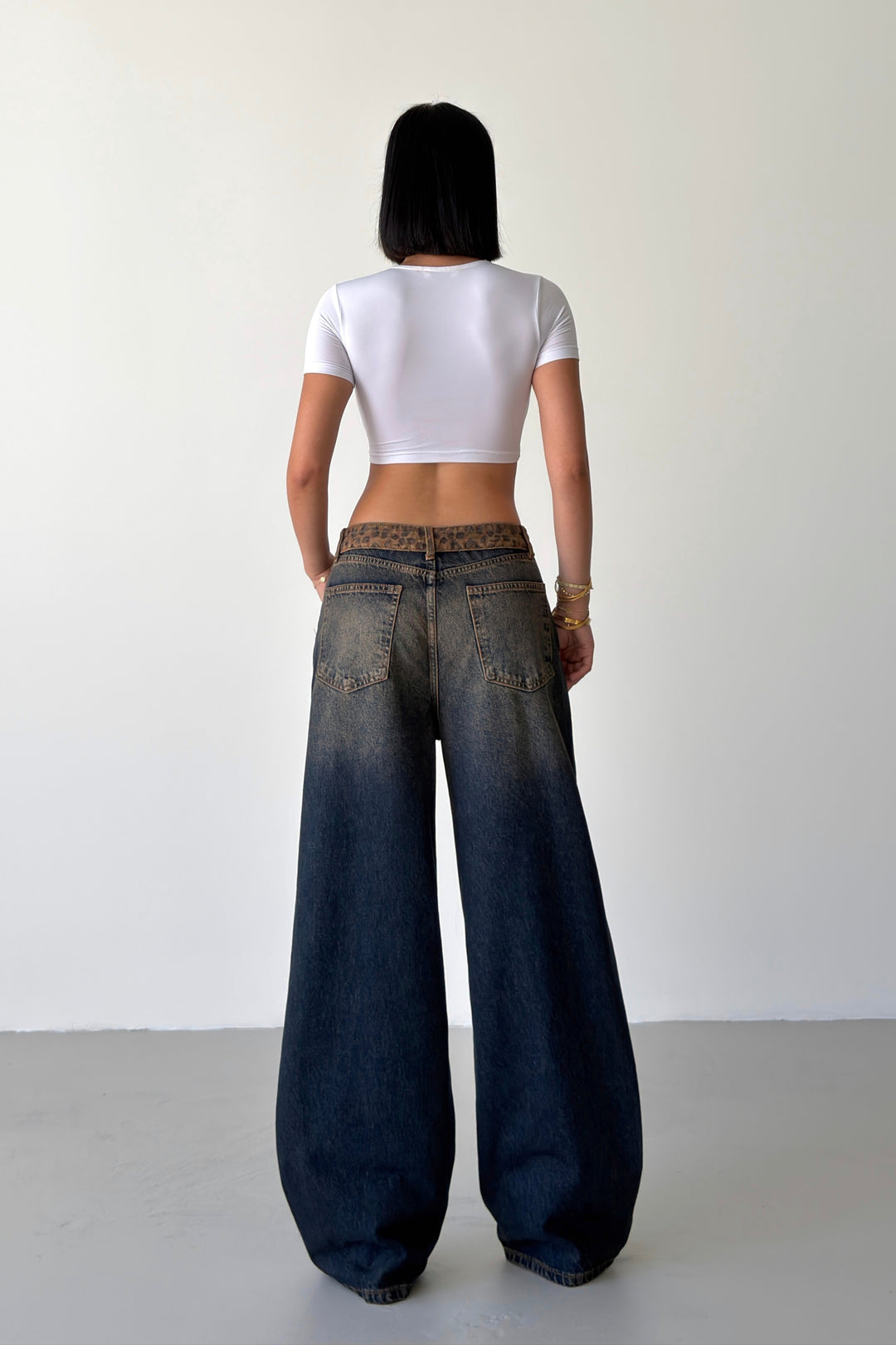 Routines Leopard Folded Waist Jeans - Vintage 5341 - ROUTINES
