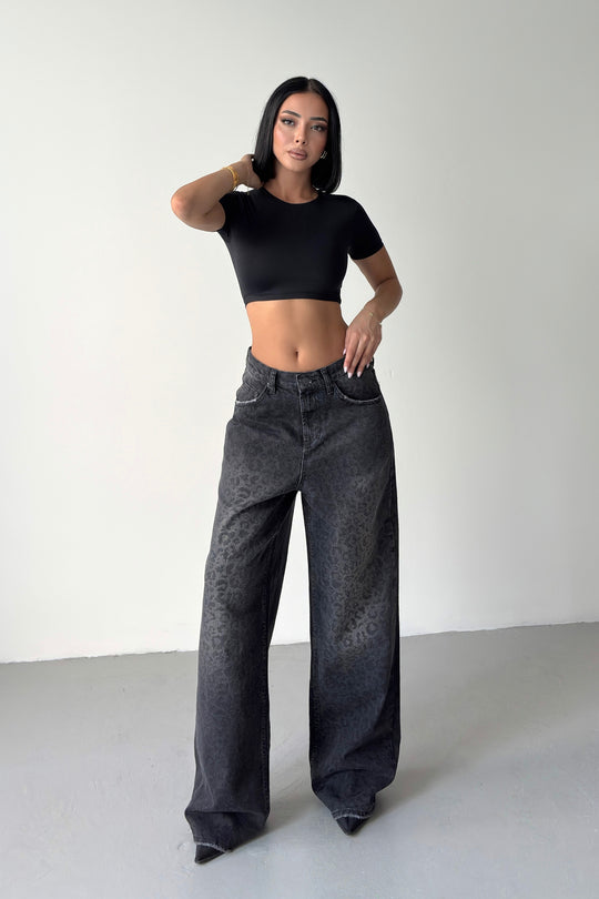 Routines Loose Washed Leopard Baggy Jeans 1751