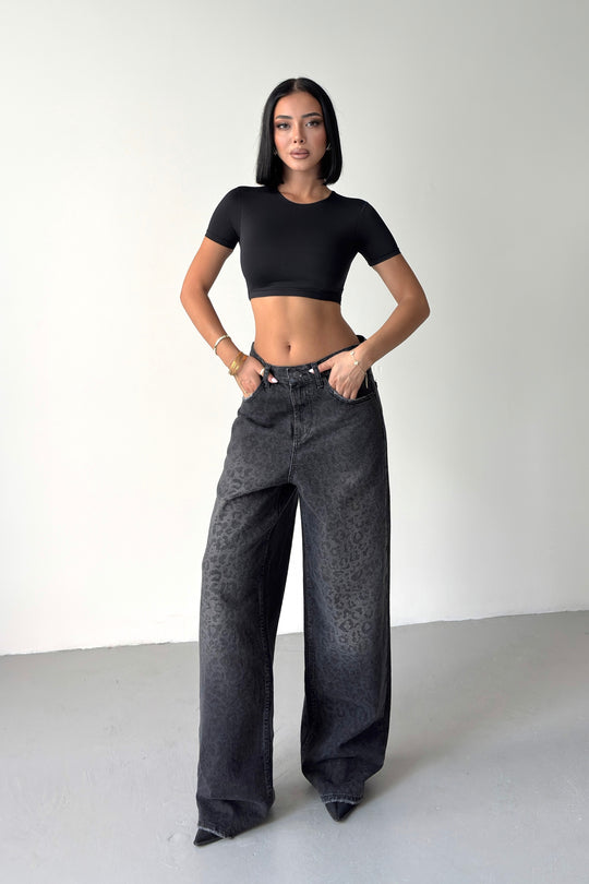 Routines Loose Washed Leopard Baggy Jeans 1751