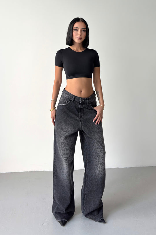 Routines Loose Washed Leopard Baggy Jeans 1751