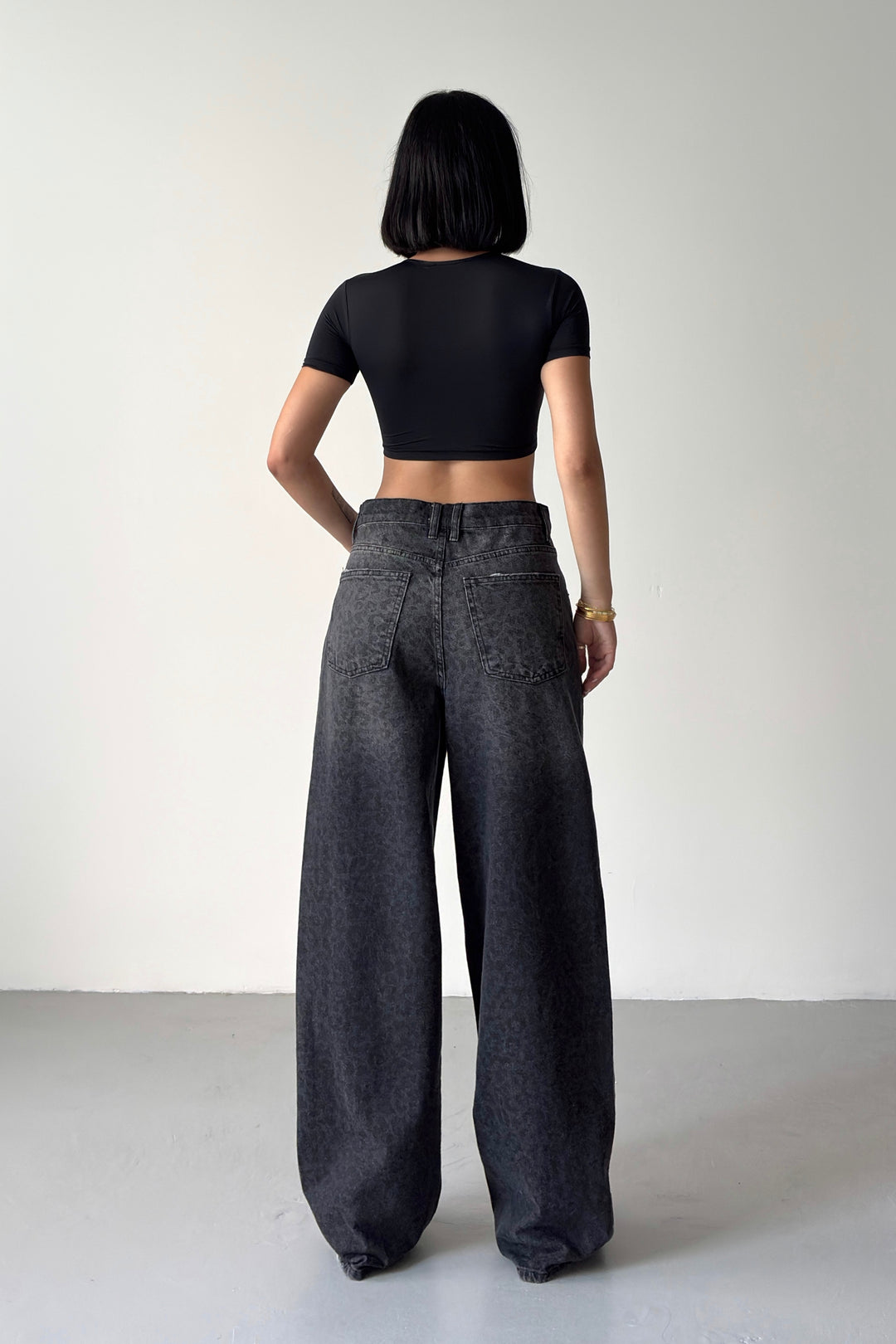 Routines Loose Washed Leopard Baggy Jeans 1751