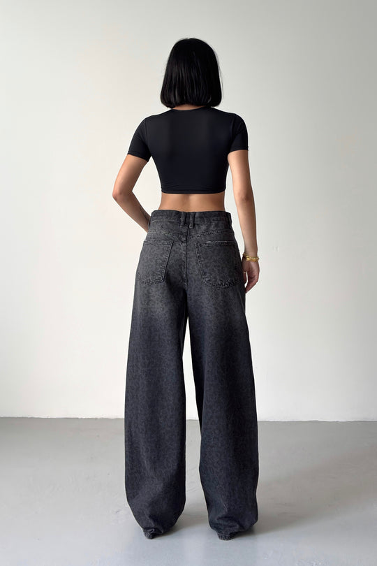 Routines Loose Washed Leopard Baggy Jeans 1751