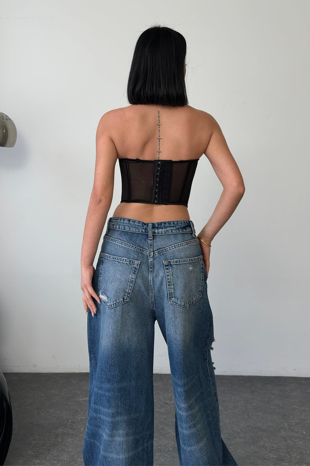 Routines Mesh Corset Top - Black 1856