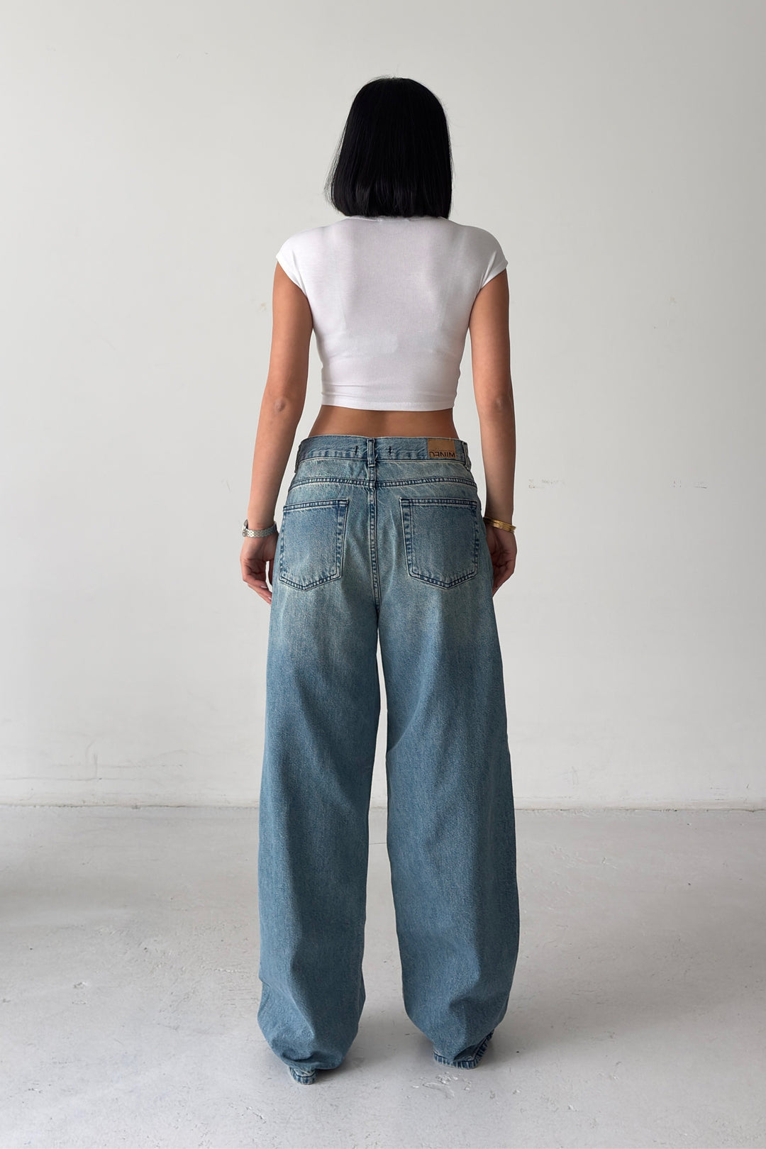 Routines Mid-rise Loose Ripped Jeans - Vintage Blue 3103 - ROUTINES