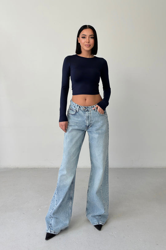 Routines Mid-waist Cross Straight Jeans 3731 - ROUTINES