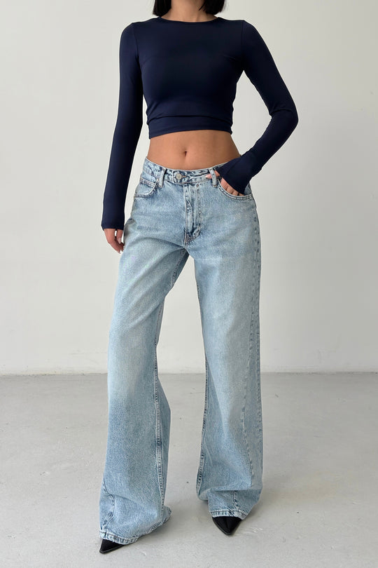 Routines Mid-waist Cross Straight Jeans 3731 - ROUTINES