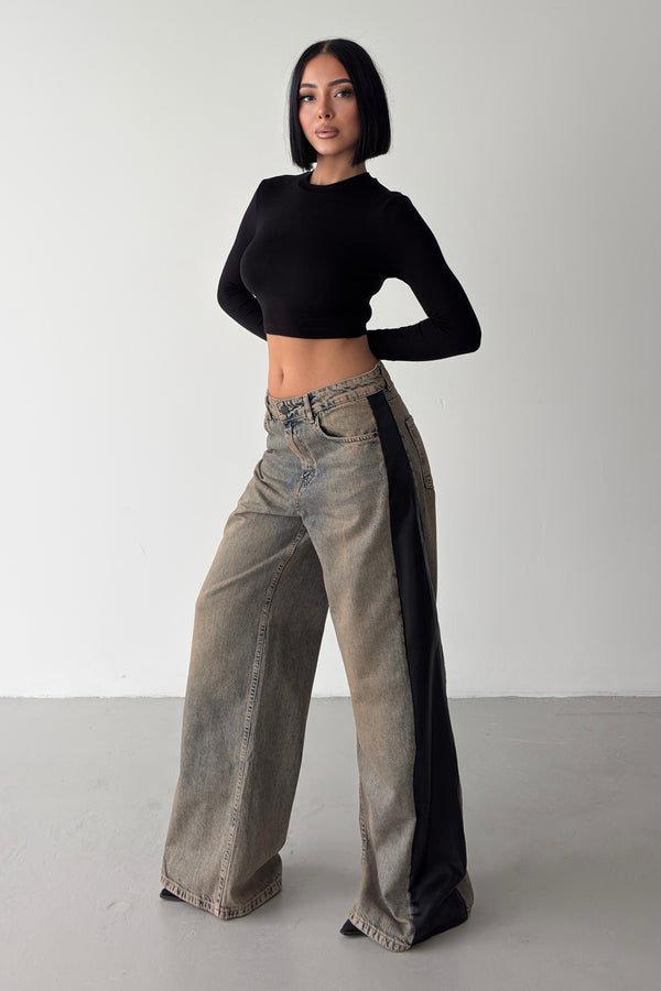 Routines Mixed Faux Leather Vintage Jeans 5571 - ROUTINES