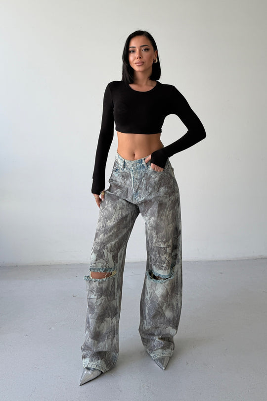 Routines Mud Painted Baggy Jeans 160678