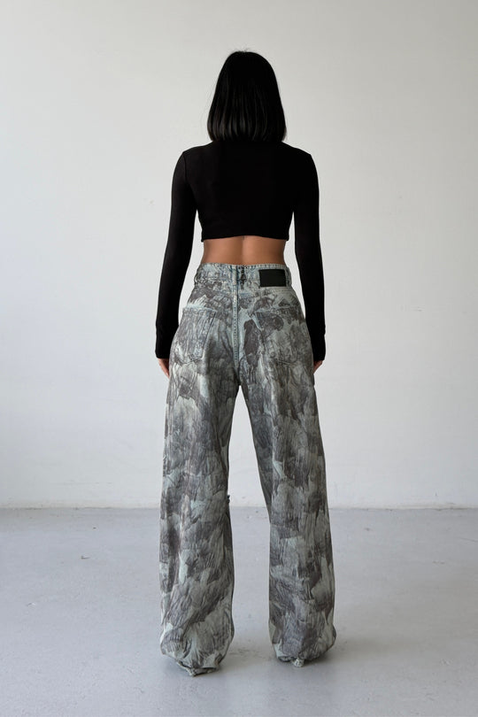 Routines Mud Painted Baggy Jeans 160678