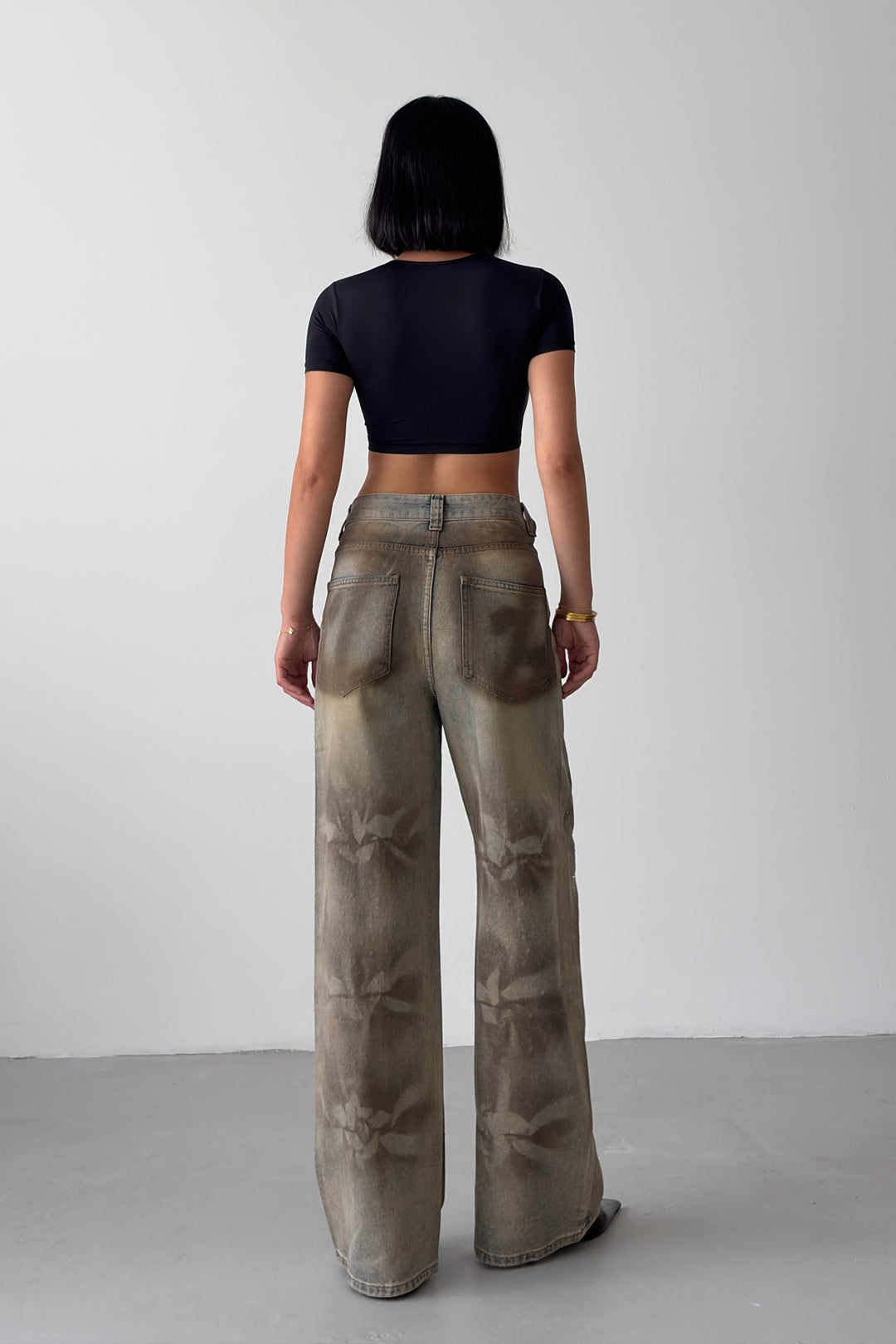 Routines Mud Washed Rhinestone Jeans 8236