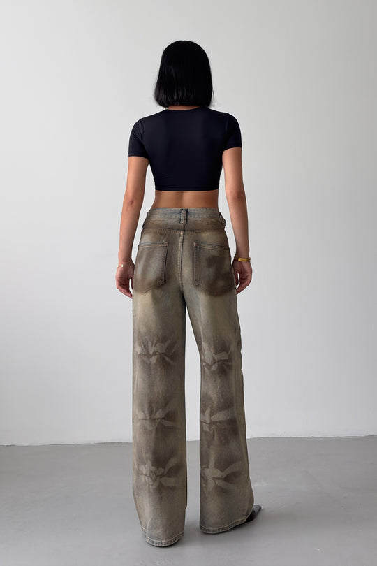 Routines Mud Washed Rhinestone Jeans 8236