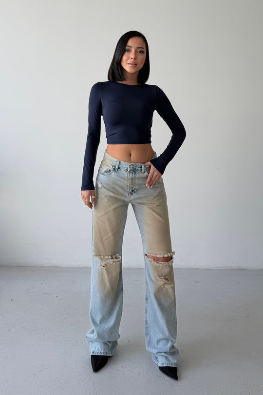 Routines Mud Washed Straight Jeans 4382