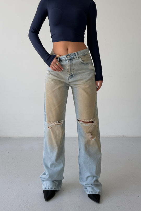 Routines Mud Washed Straight Jeans 4382