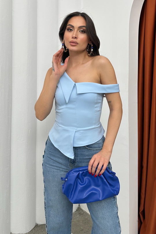 Routines Off Shoulder Top - Baby Blue 4676 - ROUTINES
