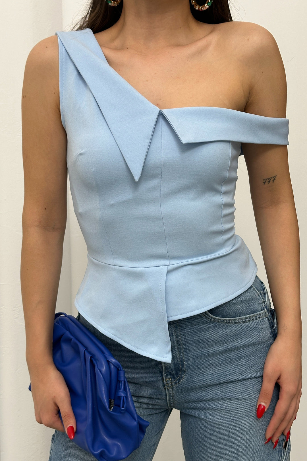 Routines Off Shoulder Top - Baby Blue 4676 - ROUTINES