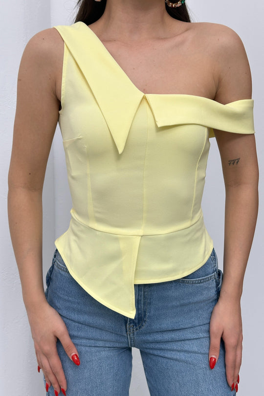 Routines Off Shoulder Top - Yellow 4676 - ROUTINES