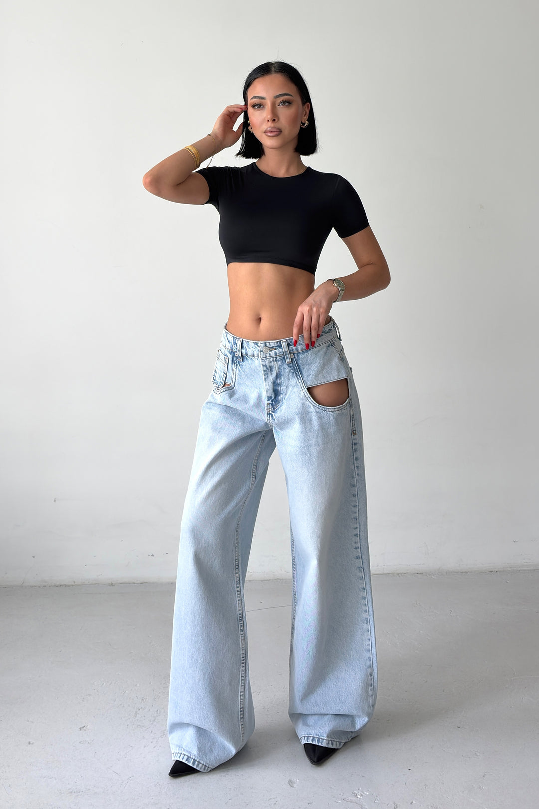 Routines Open Pockets Detail Jeans 1522-1