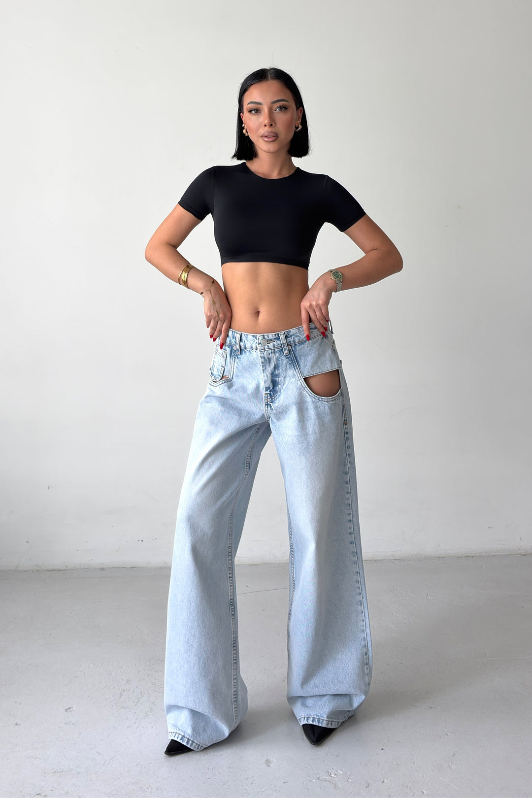 Routines Open Pockets Detail Jeans 1522-1