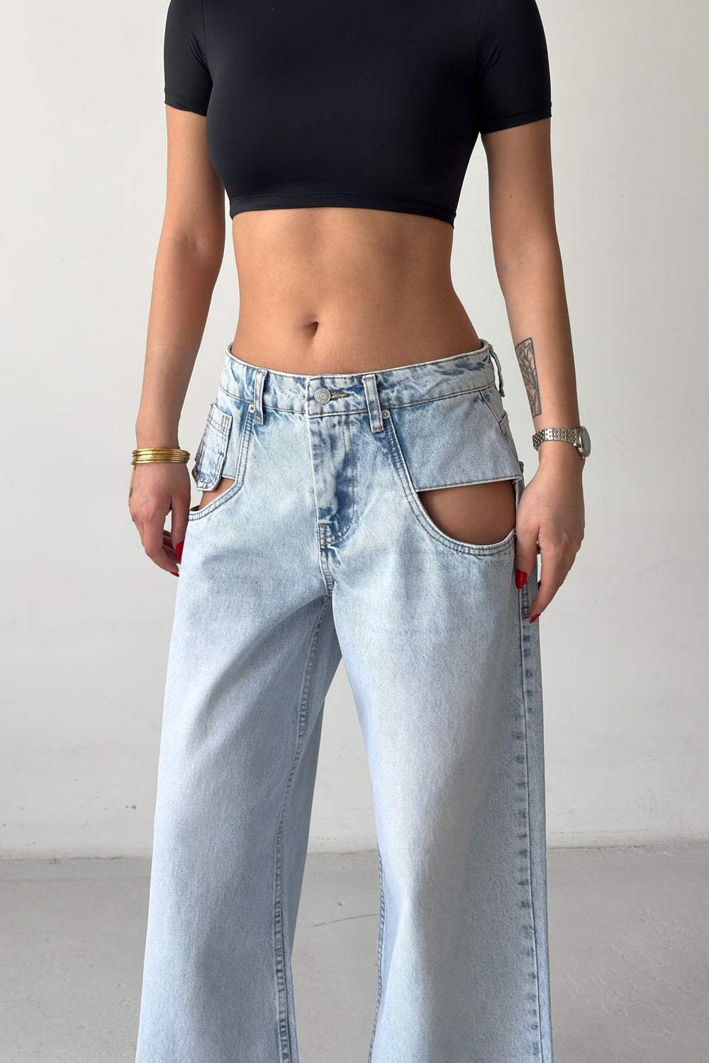 Routines Open Pockets Detail Jeans 1522-1