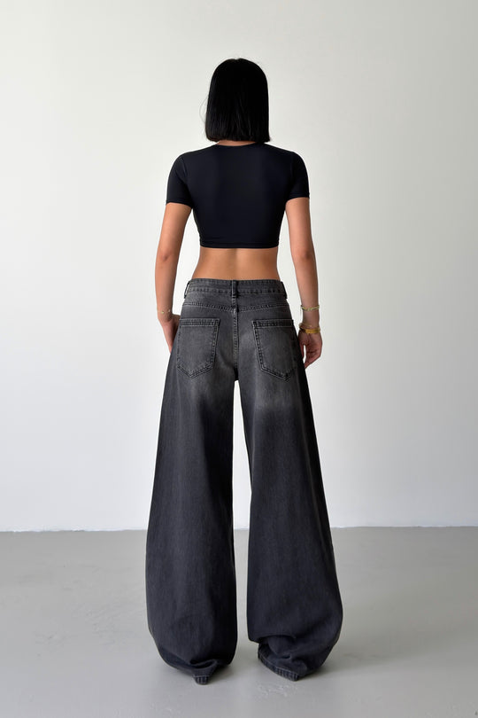 Routines Overlay Cross Button Jeans - Black 1907 - ROUTINES