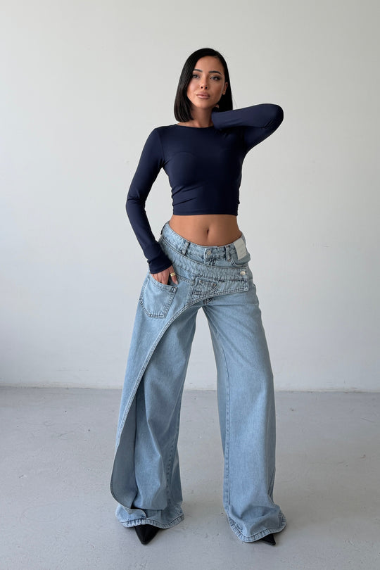 Routines Overlay Cross Button Jeans 1907