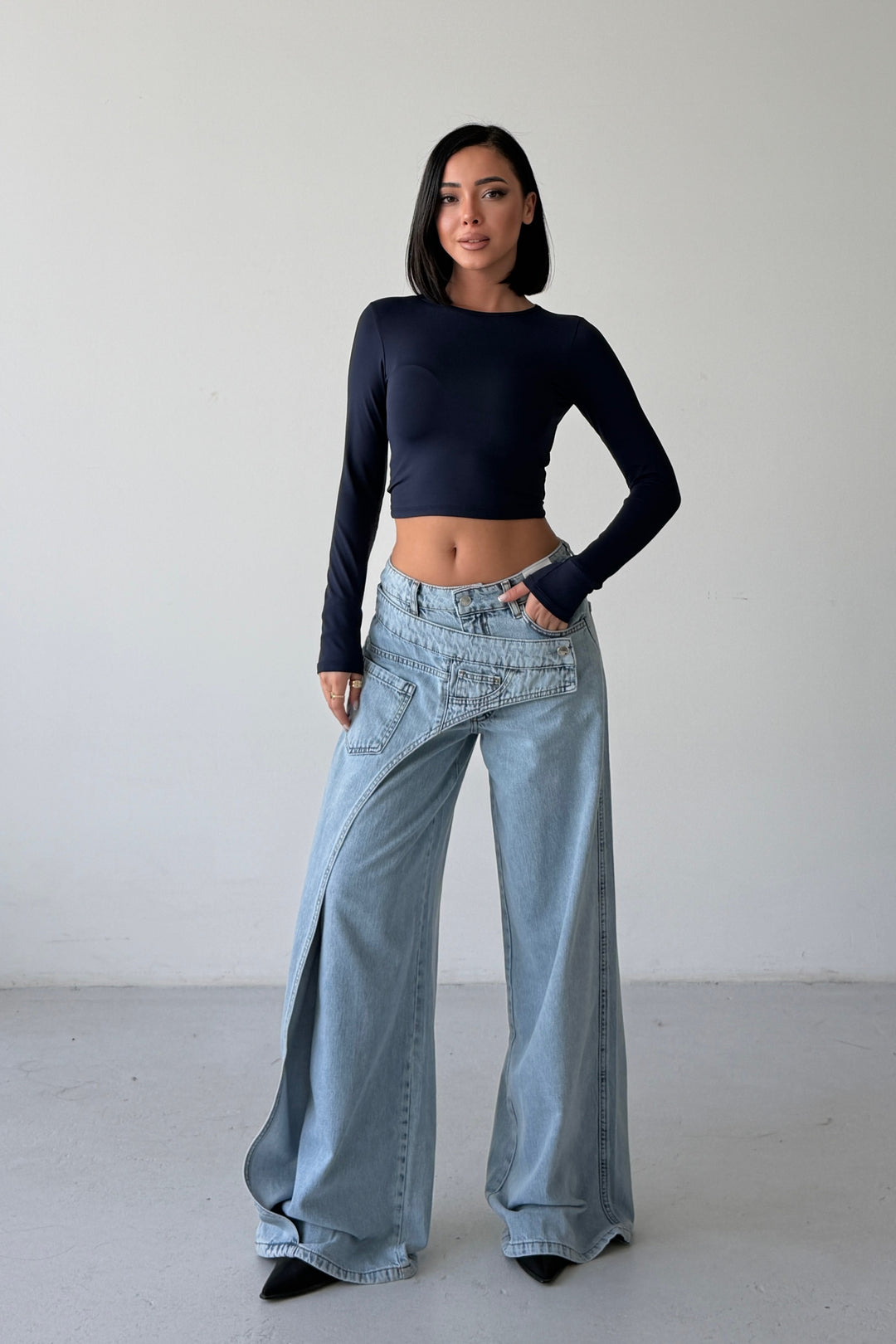 Routines Overlay Cross Button Jeans 1907