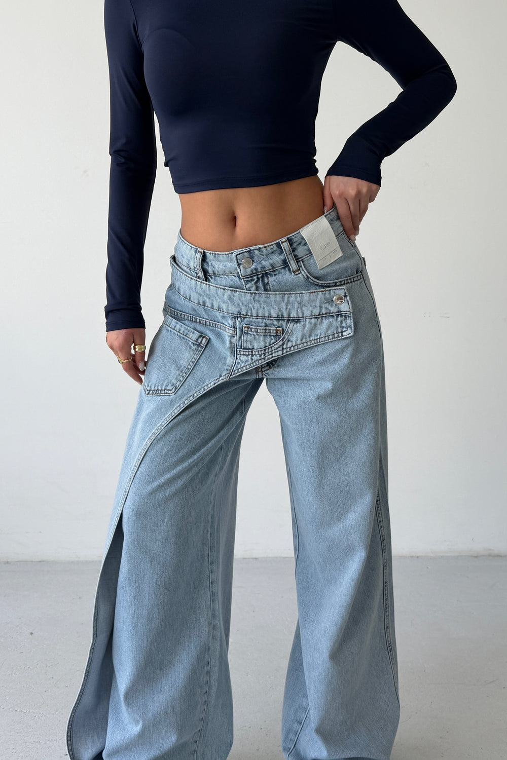 Routines Overlay Cross Button Jeans 1907