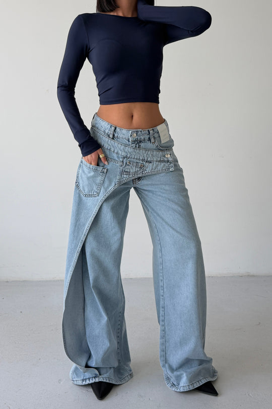 Routines Overlay Cross Button Jeans 1907