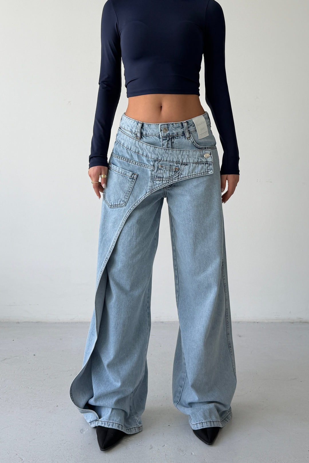 Routines Overlay Cross Button Jeans 1907