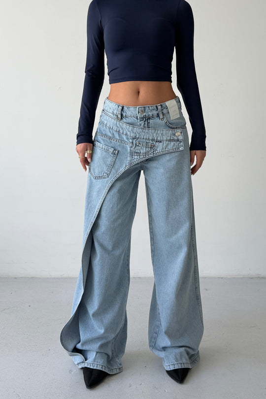 Routines Overlay Cross Button Jeans 1907