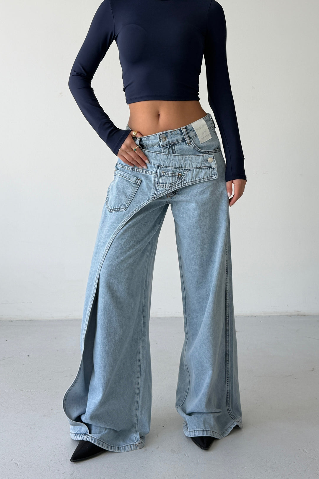 Routines Overlay Cross Button Jeans 1907