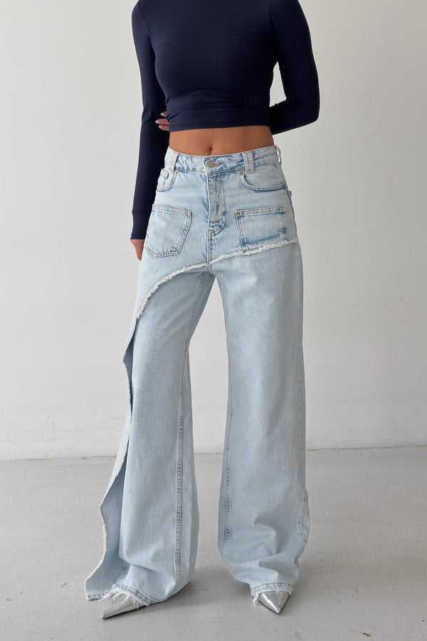 Routines Overlay Detail Jeans - Light Blue 3779