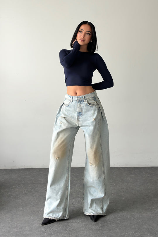 Routines Overlay Waist Jeans - Dirty Wash 1207-3