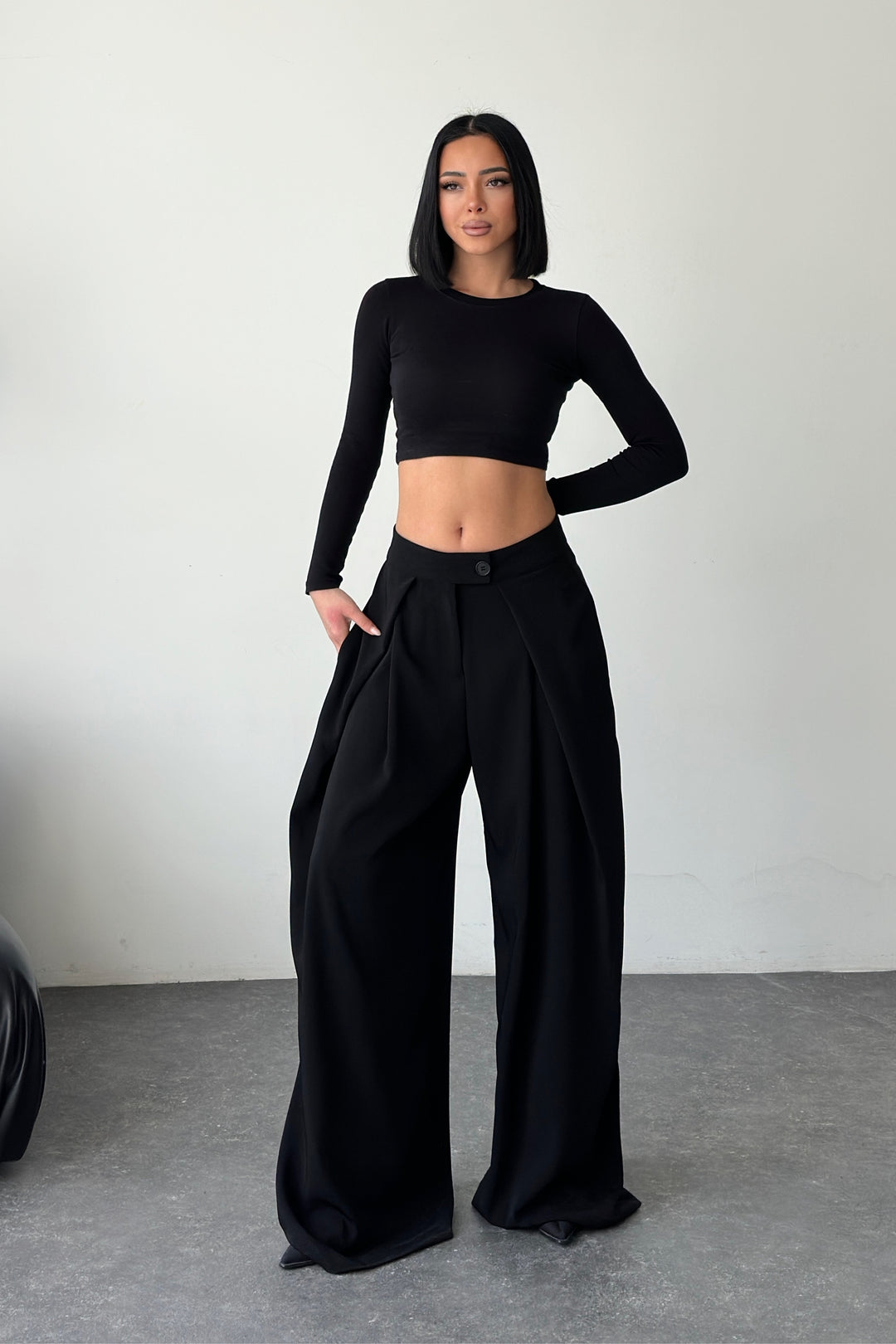 Routines Overlay Waist Pants - Black 31029