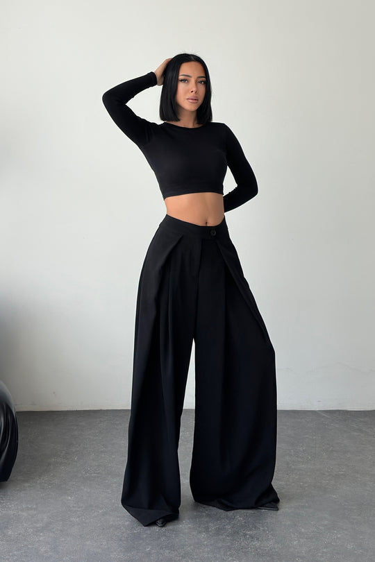 Routines Overlay Waist Pants - Black 31029