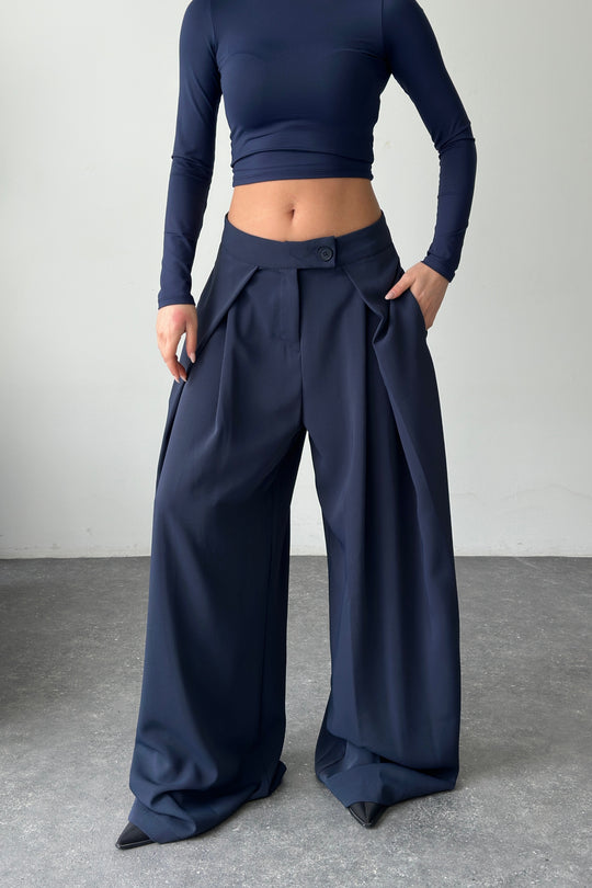 Routines Overlay Waist Pants - Navy Blue 31029