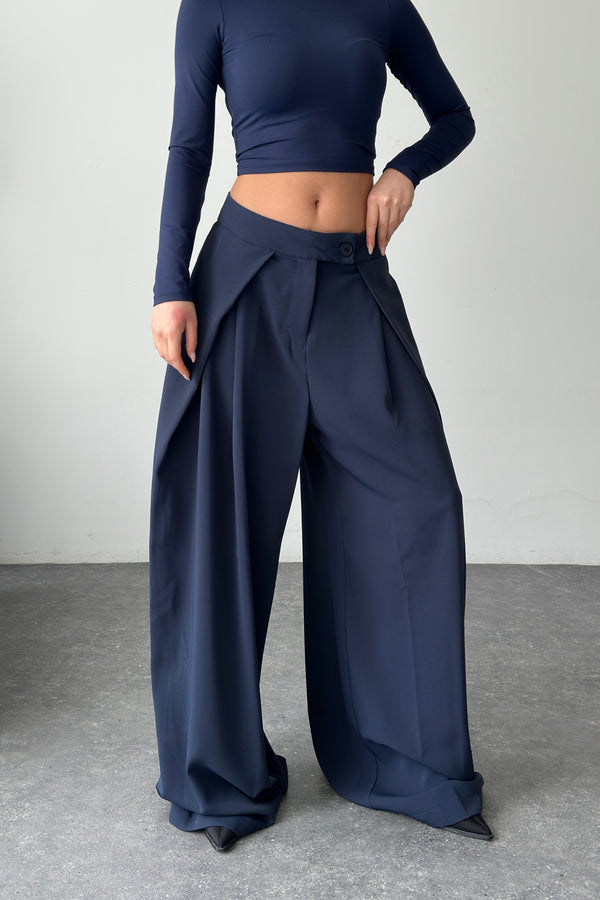 Routines Overlay Waist Pants - Navy Blue 31029