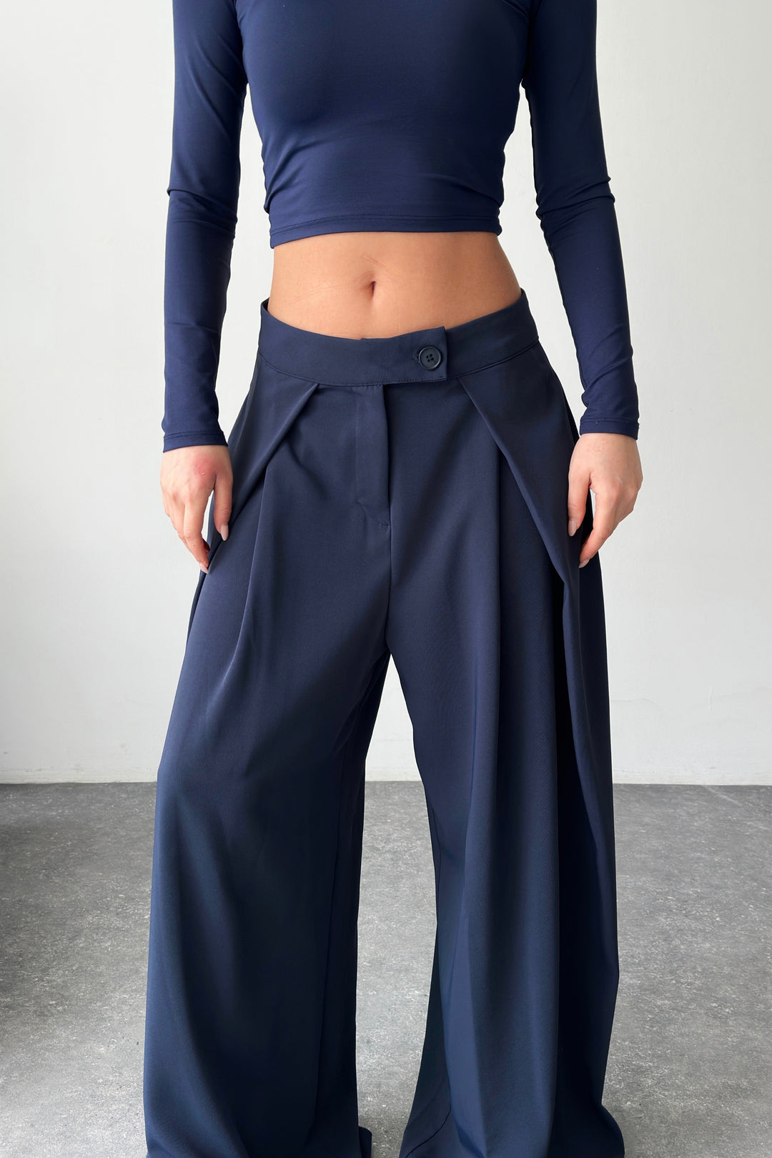 Routines Overlay Waist Pants - Navy Blue 31029