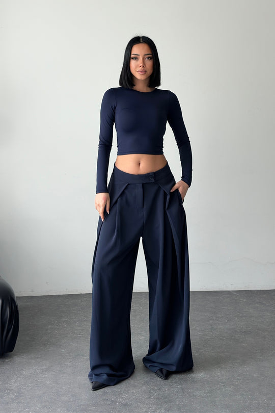 Routines Overlay Waist Pants - Navy Blue 31029