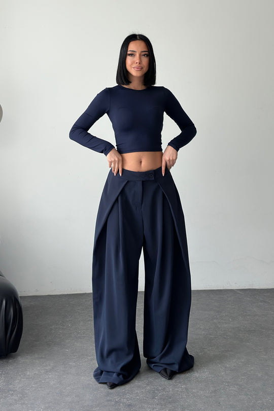 Routines Overlay Waist Pants - Navy Blue 31029