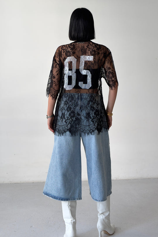 Routines Oversized Lace T-shirt - Black 1098 - ROUTINES