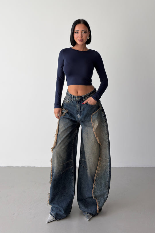 Routines Patched Balloon Baggy Jeans 5589