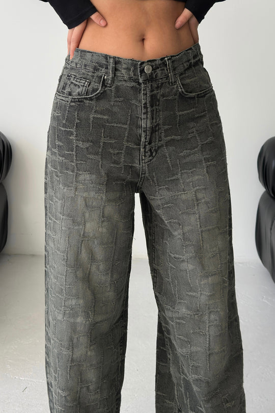 Routines Pattern Baggy Jeans - Vintage Black 4515 - ROUTINES