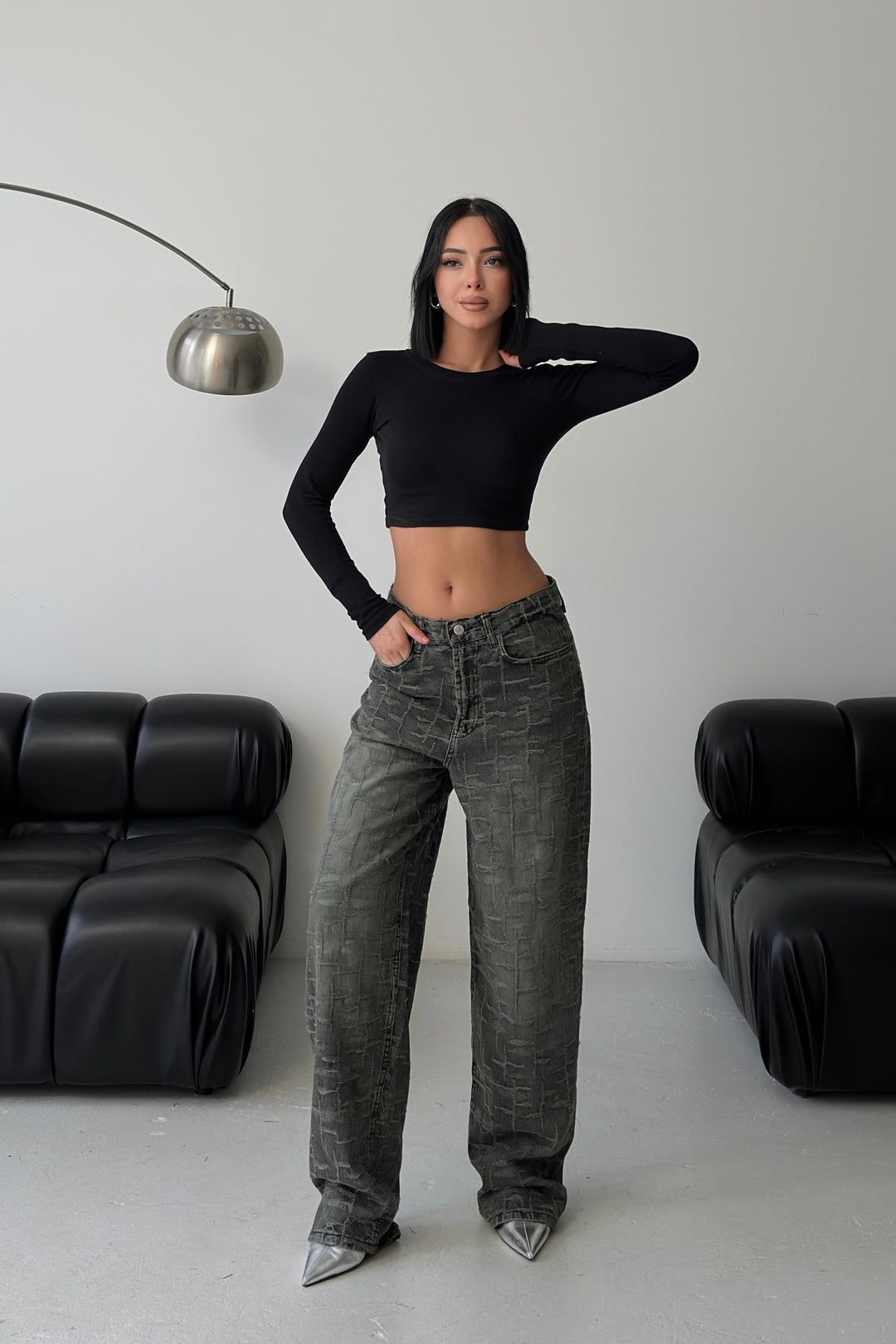 Routines Pattern Baggy Jeans - Vintage Black 4515 - ROUTINES