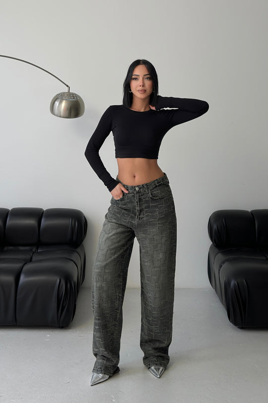 Routines Pattern Baggy Jeans - Vintage Black 4515 - ROUTINES