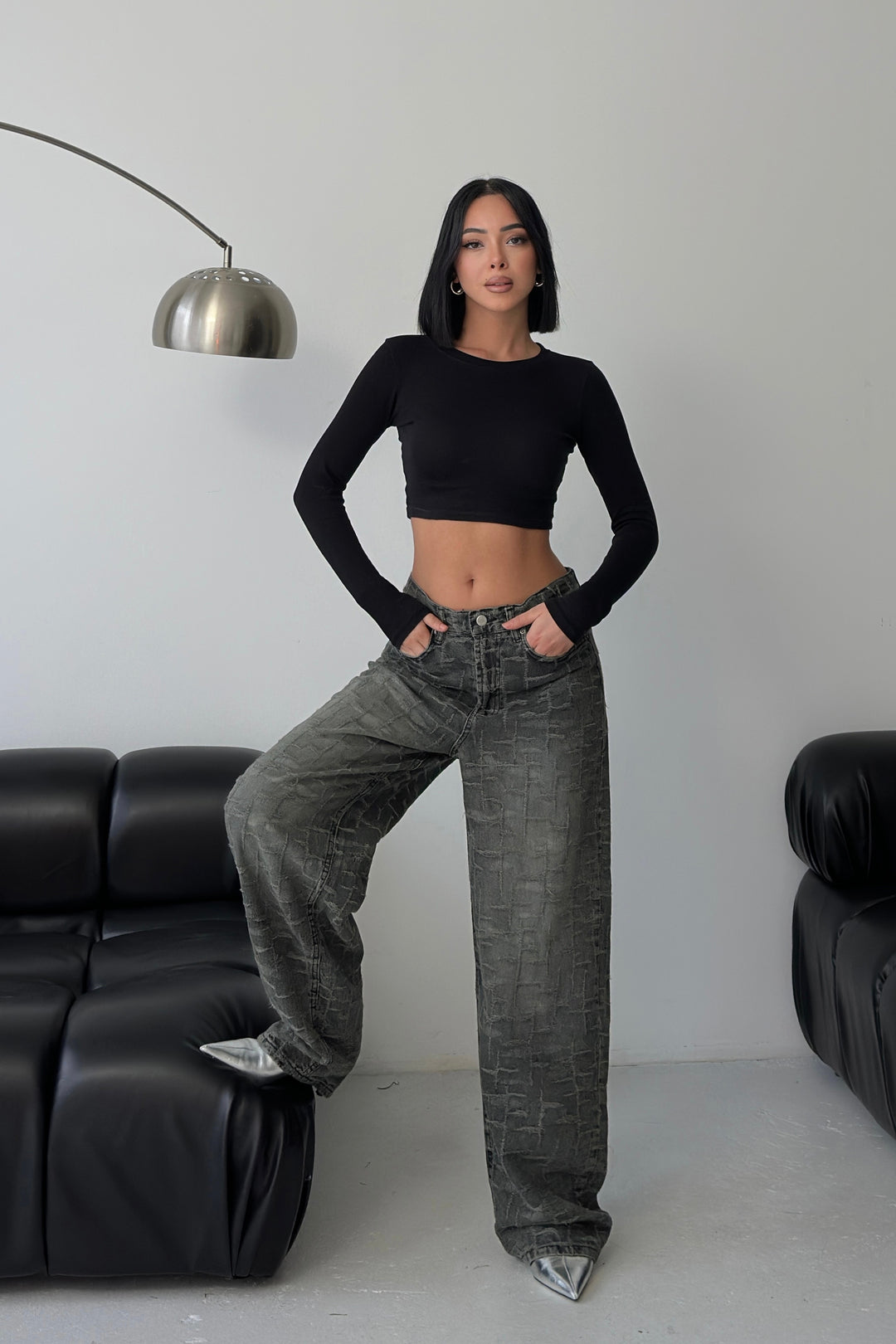 Routines Pattern Baggy Jeans - Vintage Black 4515 - ROUTINES