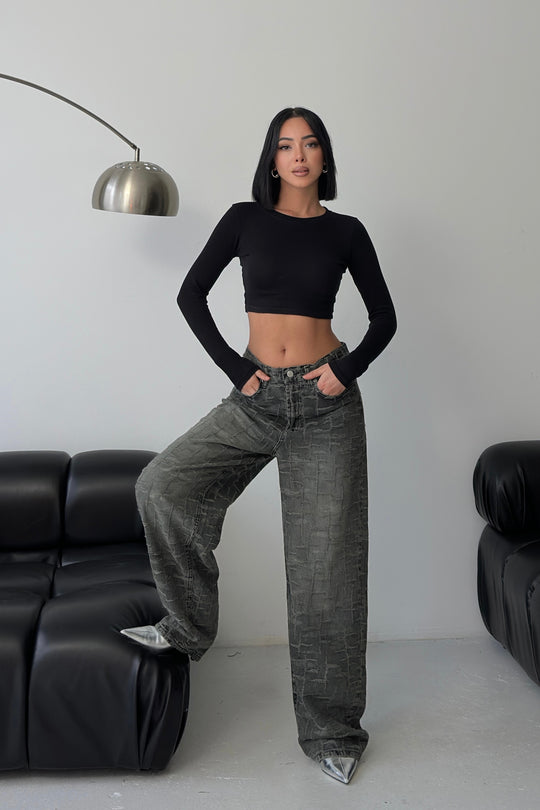Routines Pattern Baggy Jeans - Vintage Black 4515 - ROUTINES